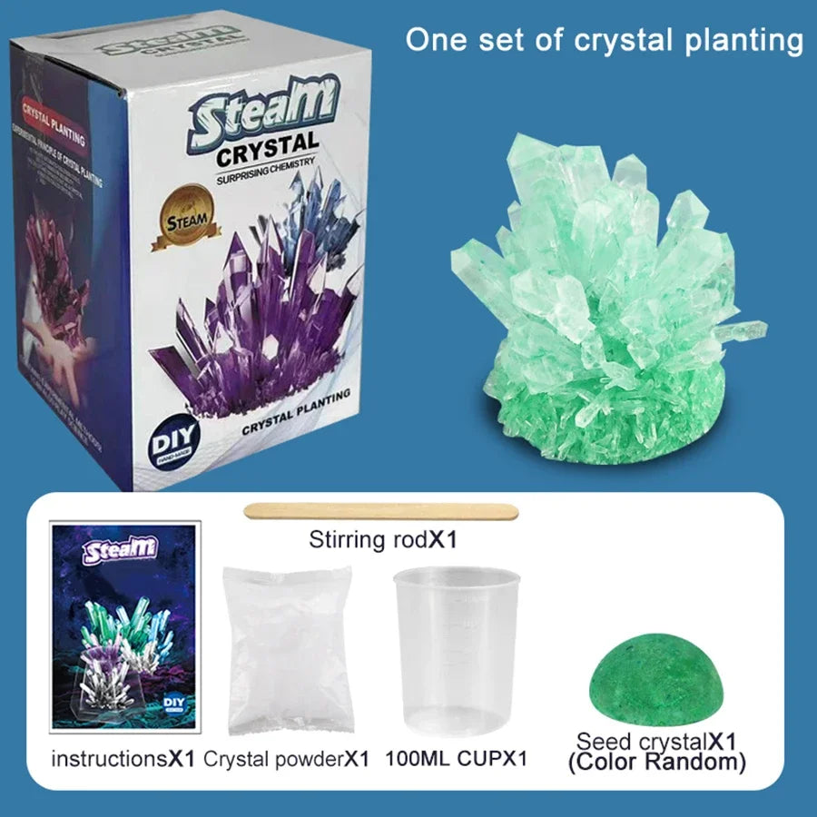 Crystal planting experiment, DIY growable crystals,