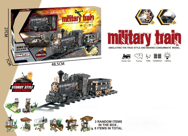 Electric Train Track Retro Steam Train Locomotive Playset