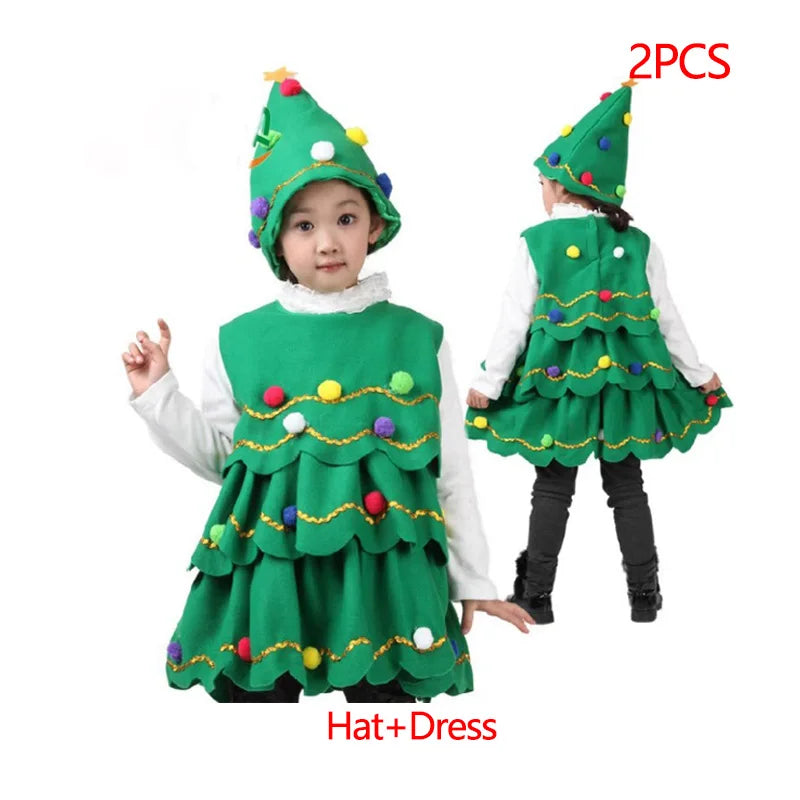 Kids Santa Claus, Green Elf, Christmas Carnival Fancy Party Outfits