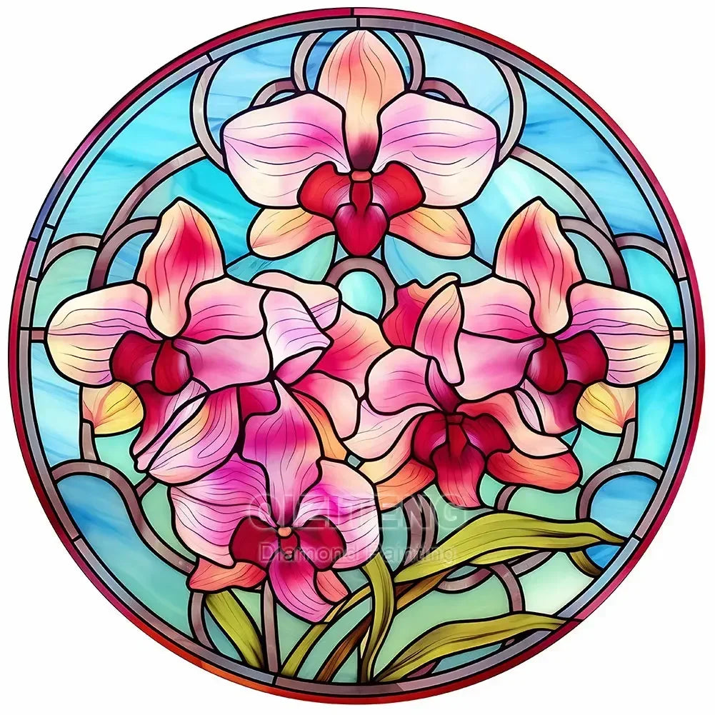 DIY Diamond Painting Kit - Stained Glass 11.8"  diameter