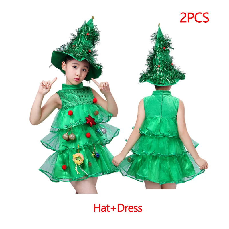 Kids Santa Claus, Green Elf, Christmas Carnival Fancy Party Outfits