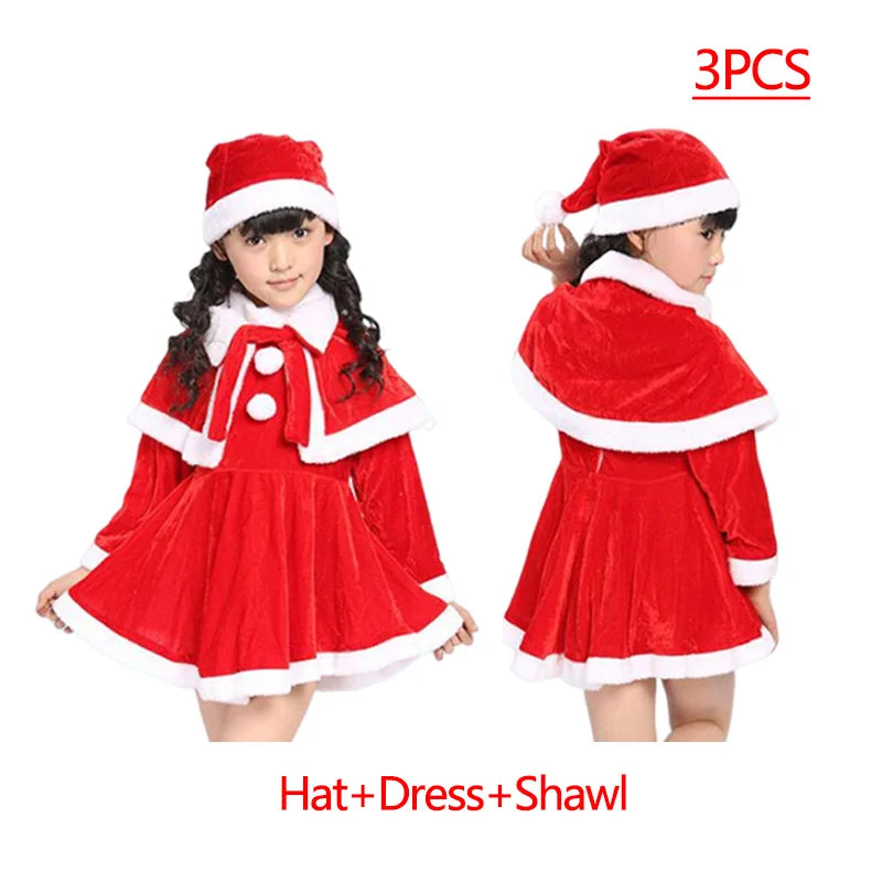 Kids Santa Claus, Green Elf, Christmas Carnival Fancy Party Outfits