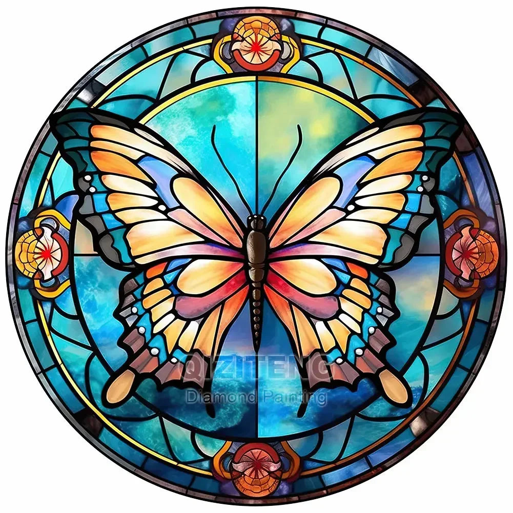 DIY Diamond Painting Kit - Stained Glass 11.8"  diameter