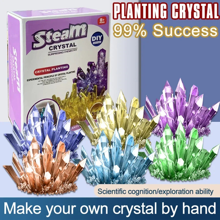 Crystal planting experiment, DIY growable crystals,