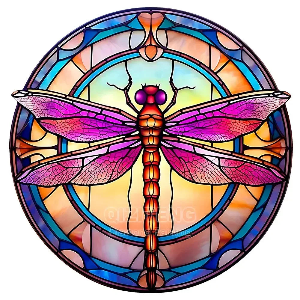 DIY Diamond Painting Kit - Stained Glass 11.8"  diameter
