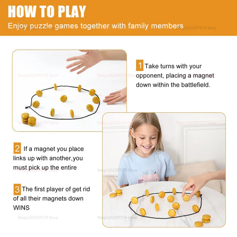 Magnetic Interactive Magnet Board Game for Kids and Adults Family Fun Tabletop Strategy Educational Toy Perfect for Kids Gifts