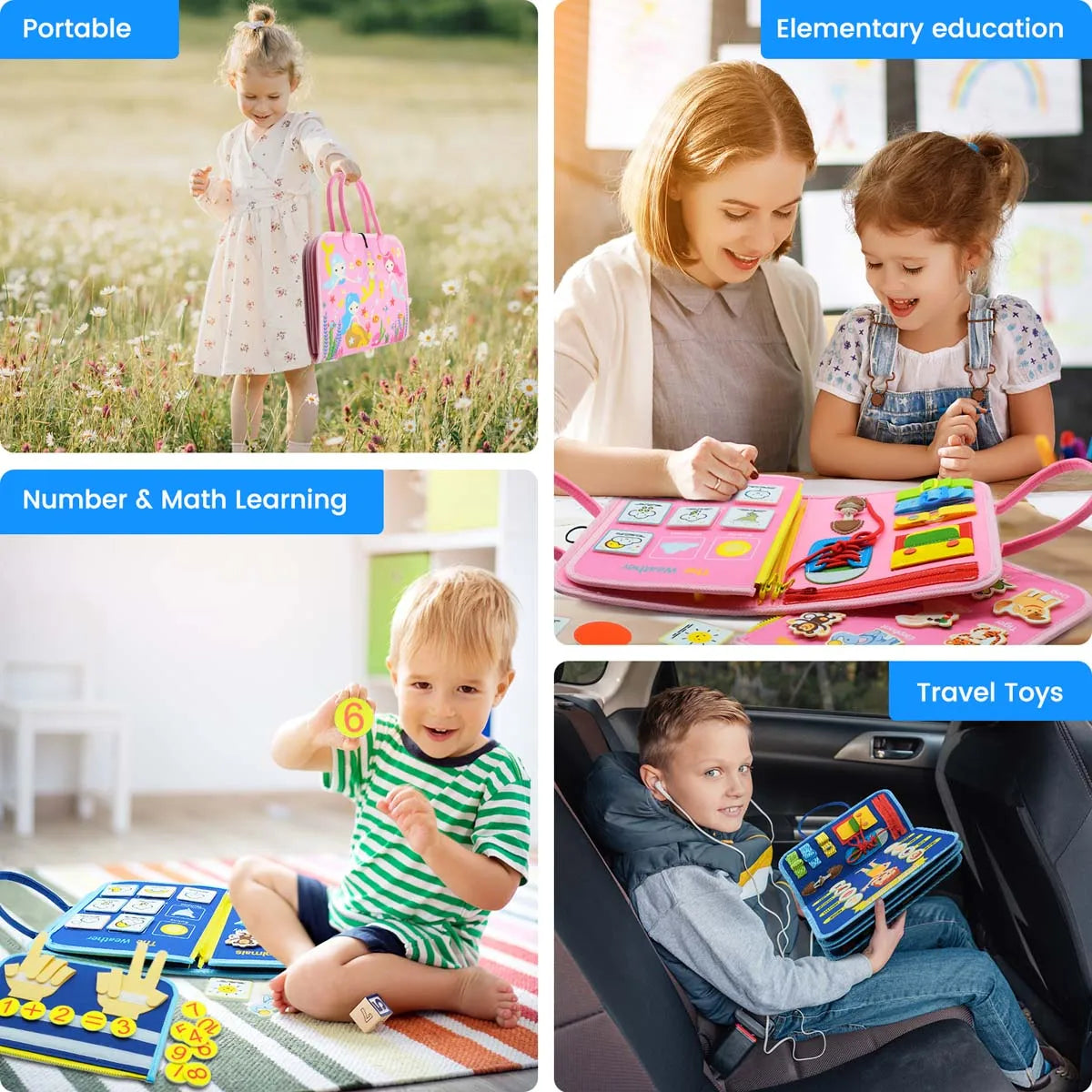 Busy Board Montessori Toys for Toddler Busy Book Sensory Preshool Early Education Learning Fine Motor Skills Toys For Children