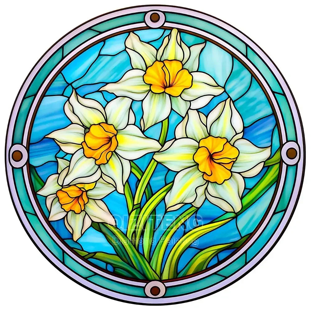 DIY Diamond Painting Kit - Stained Glass 11.8"  diameter