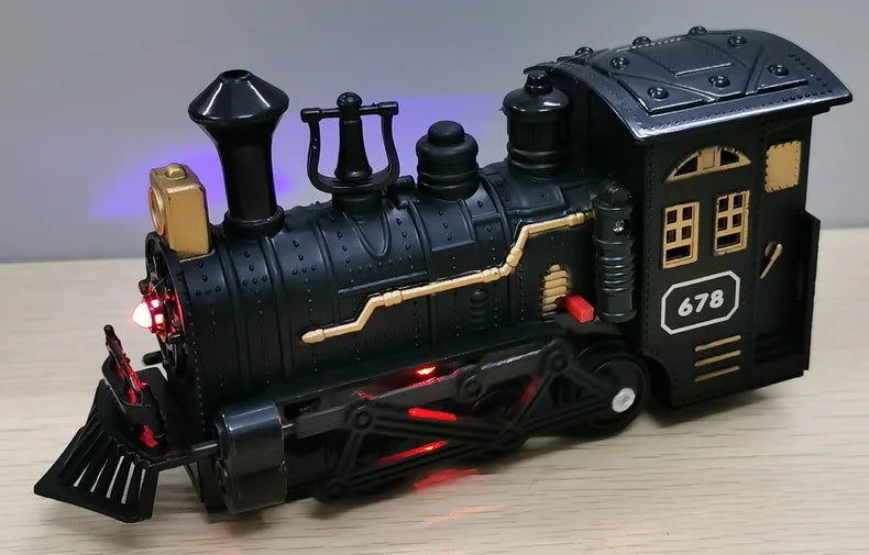Electric Train Track Retro Steam Train Locomotive Playset