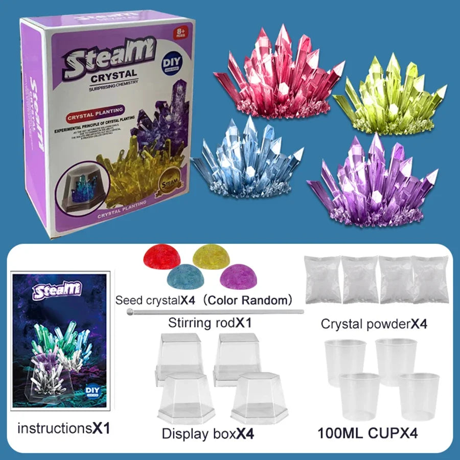 Crystal planting experiment, DIY growable crystals,