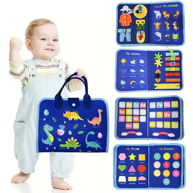 Learning Activity Busy Board, Educational Activity Book, Travel-Friendly Interactive Game Set