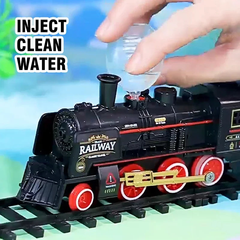 Electric Retro Train Track Set with Sound  for Kids