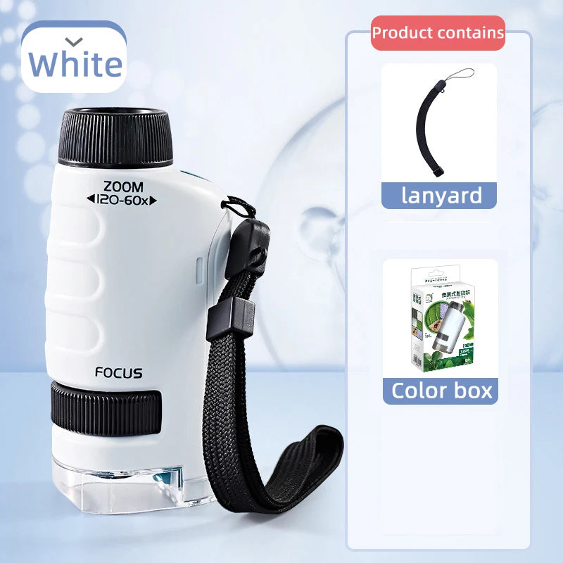 Kids Pocket Microscope STEM Kit 60-120x with Light