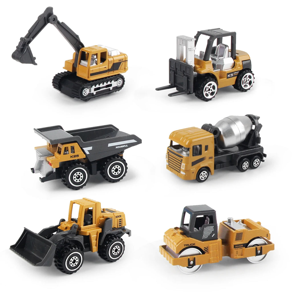 Truck Classic Construction Model Vehicle Loader Tractor Excavator 6pcs/set