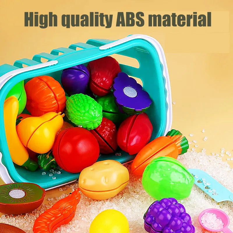 Plastic Kitchen Vegetable & Fruit Toy Set