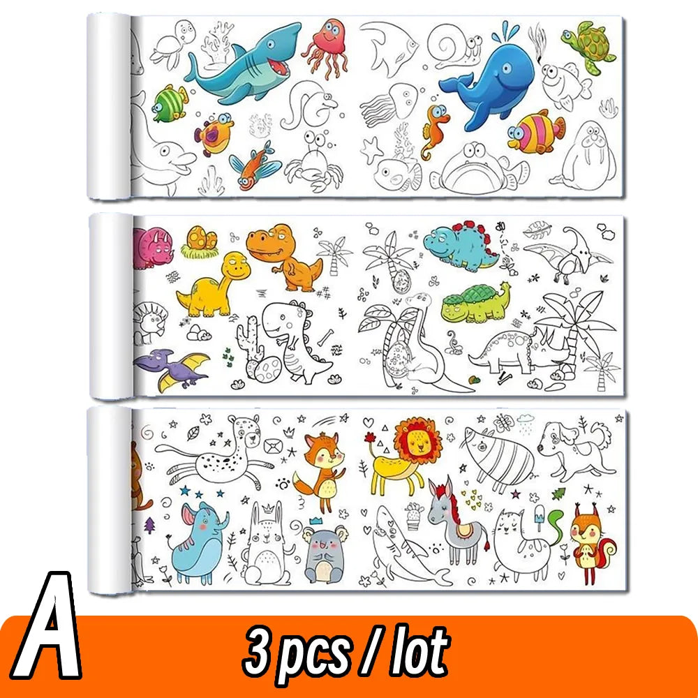 Children's Animal Drawing Roll