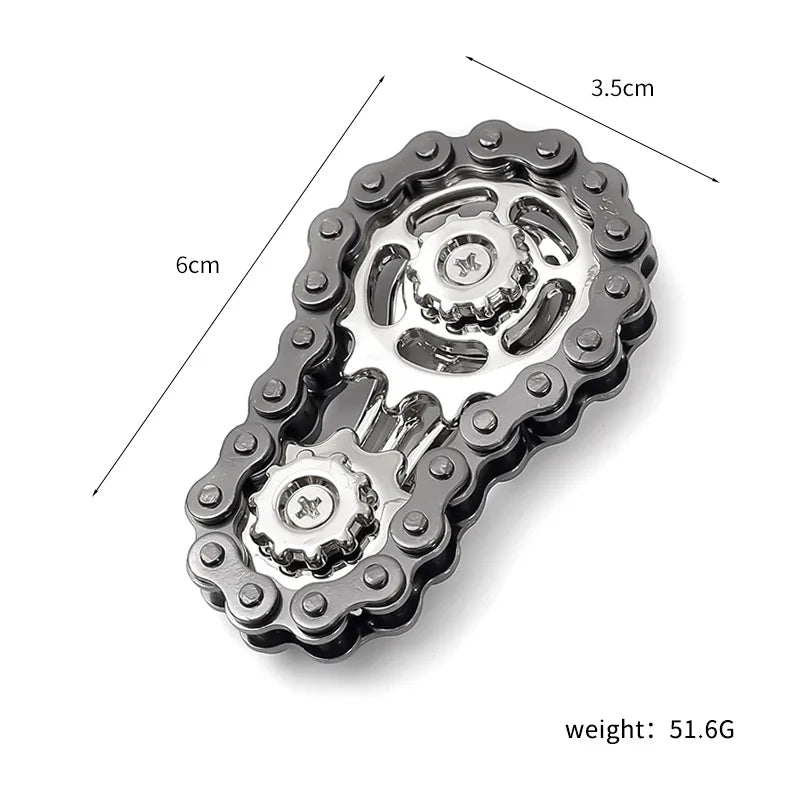 Sprockets Flywheel Fingertip Gyro Fidget Spinner Antistress Anxiety Metal Bike Chains  Fidget Toys