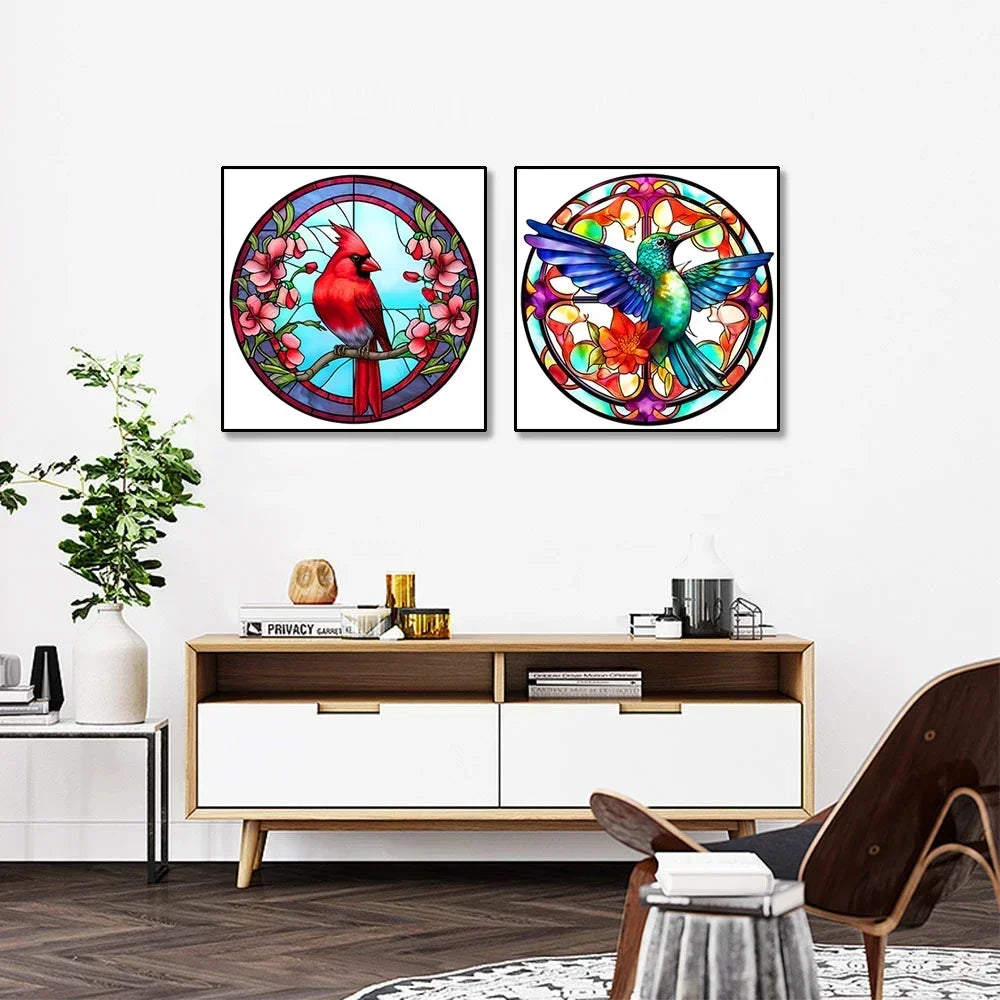 DIY Diamond Painting Kit - Stained Glass 11.8"  diameter