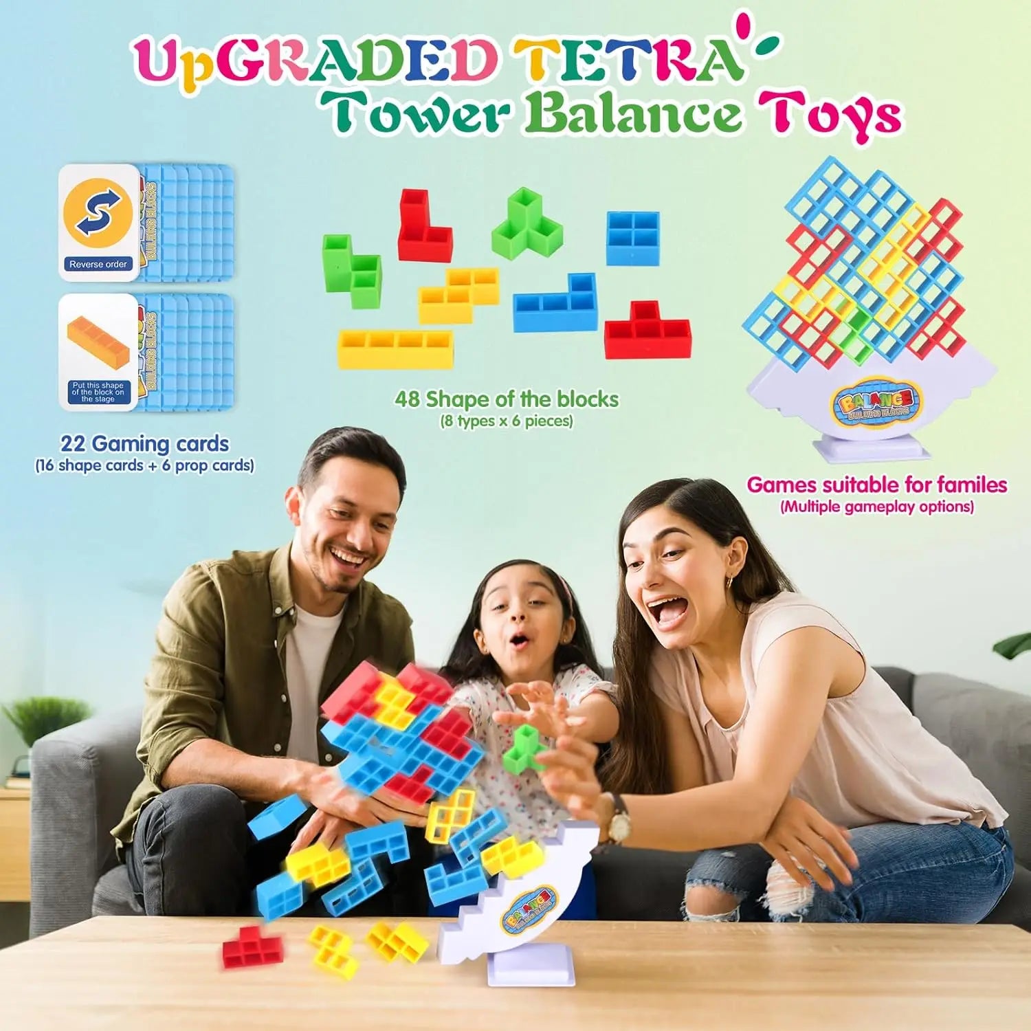 Tetra Tower Building Blocks 48PCS  Balance Stacking Games