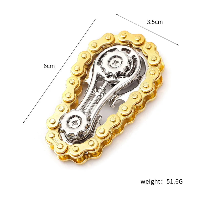 Sprockets Flywheel Fingertip Gyro Fidget Spinner Antistress Anxiety Metal Bike Chains  Fidget Toys