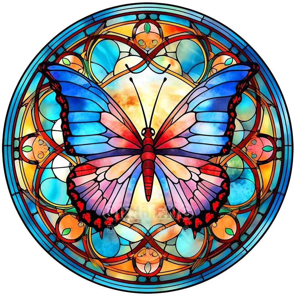 DIY Diamond Painting Kit - Stained Glass 11.8"  diameter