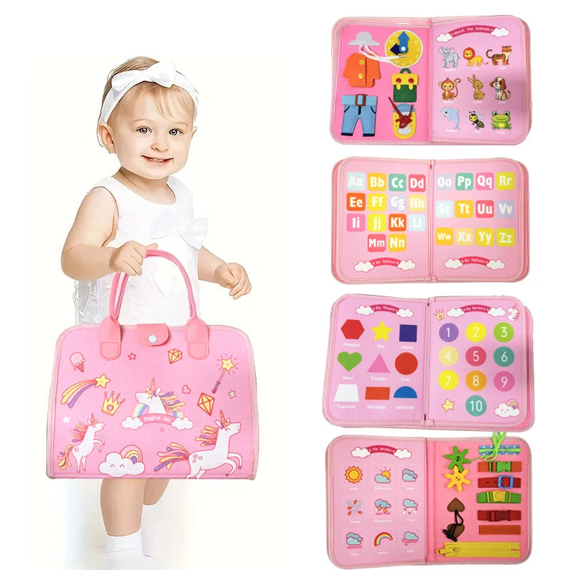 Learning Activity Busy Board, Educational Activity Book, Travel-Friendly Interactive Game Set