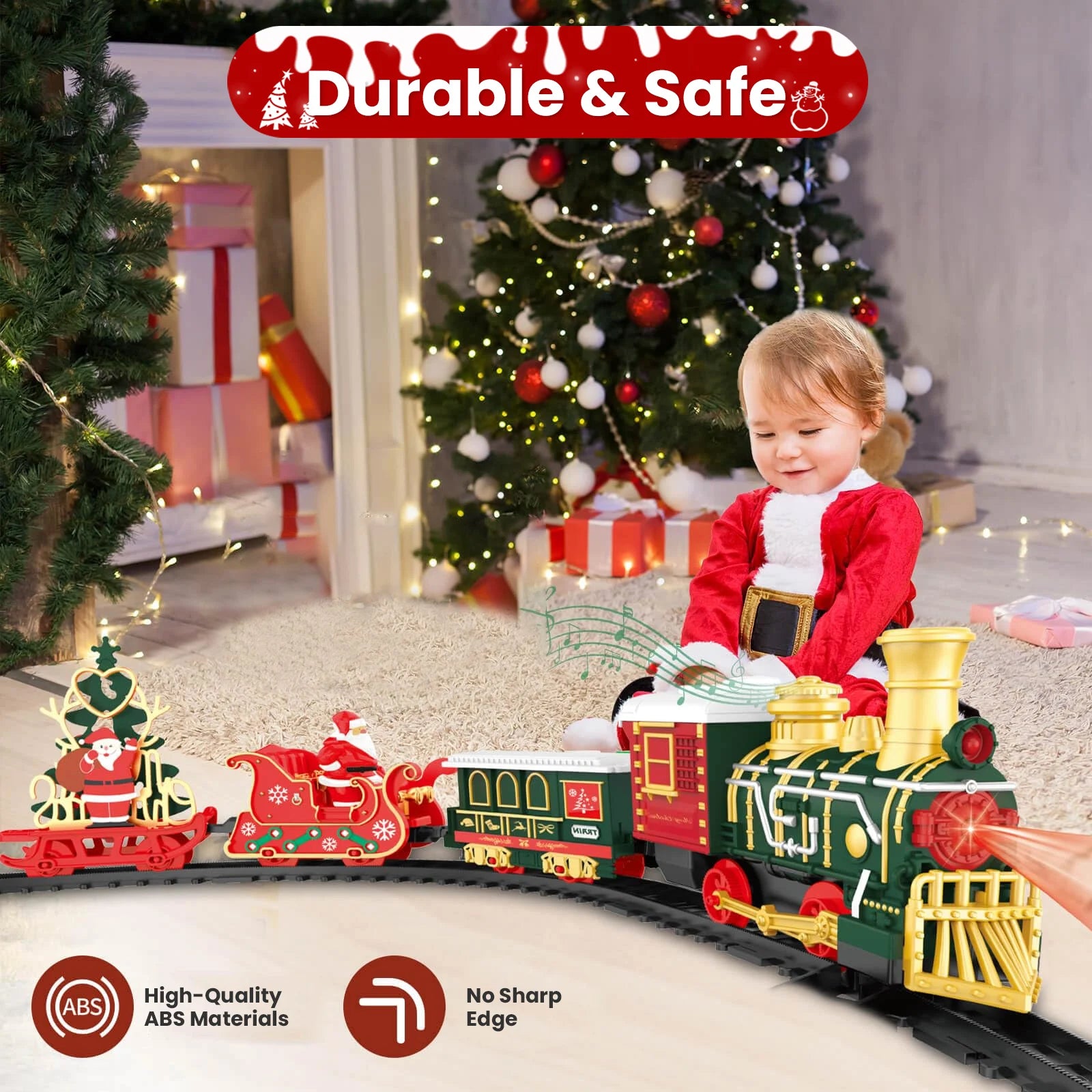 Electric Christmas Train with Music & Lights