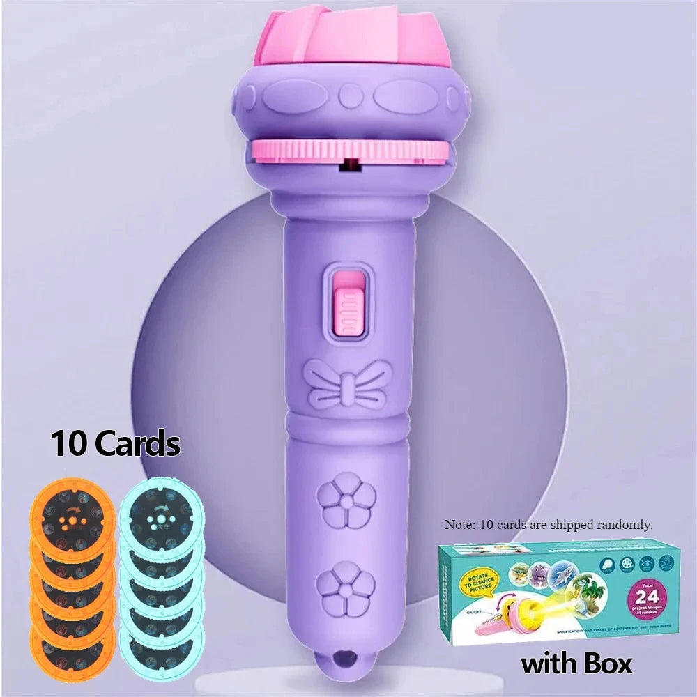 Projection Flashlight 80 Patterns 10 Cartoon Cards