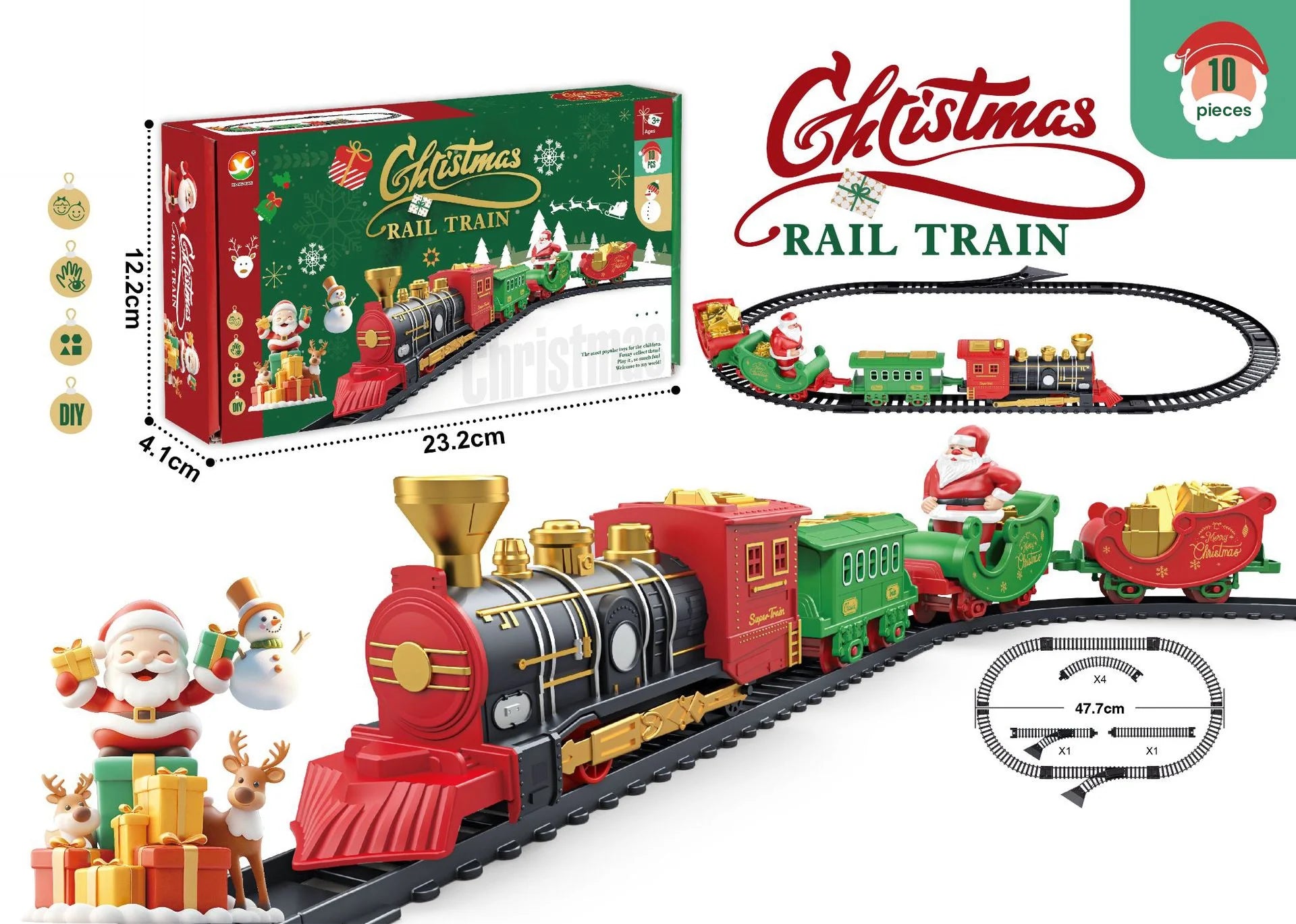 Electric Christmas Train with Music & Lights