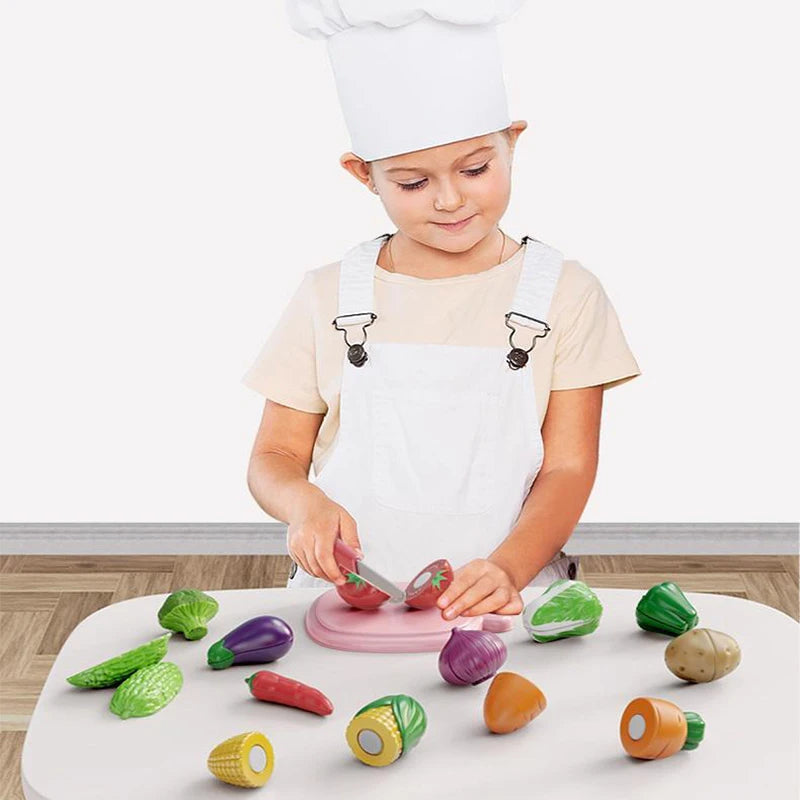 Plastic Kitchen Vegetable & Fruit Toy Set
